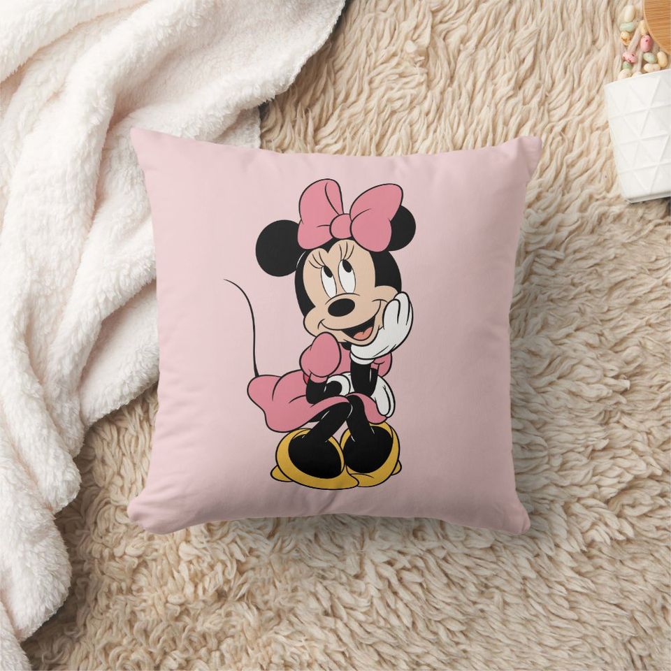 Minnie Mouse Disney Throw Pillow, Disney Fan Gift, Disney Decor