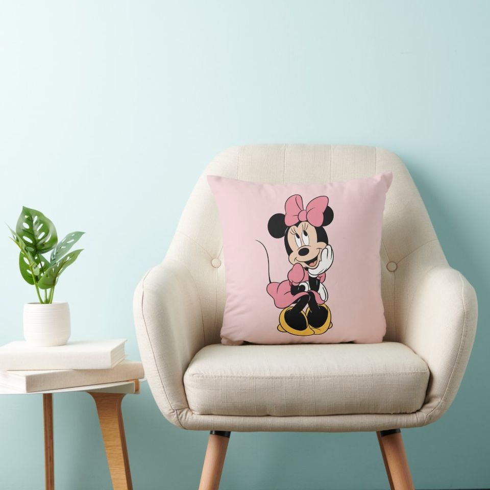 Minnie Mouse Disney Throw Pillow, Disney Fan Gift, Disney Decor