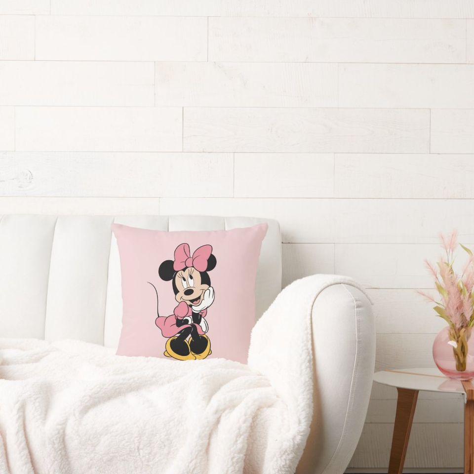 Minnie Mouse Disney Throw Pillow, Disney Fan Gift, Disney Decor