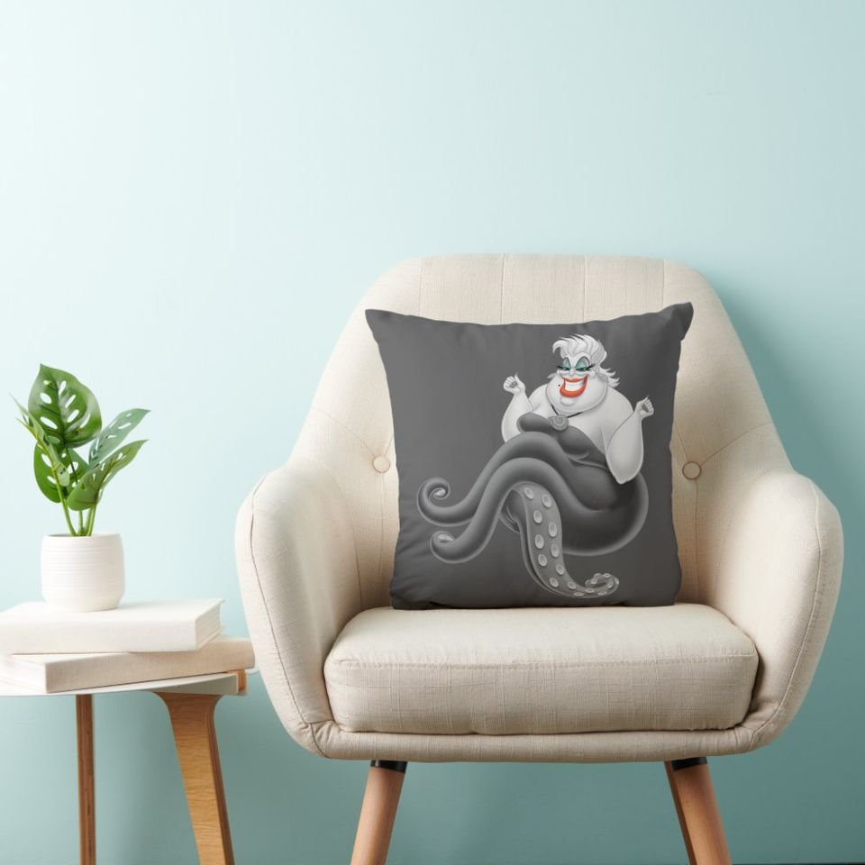 Ursula An Evil Pose Disney Throw Pillow, Disney Fan Gift, Disney Decor