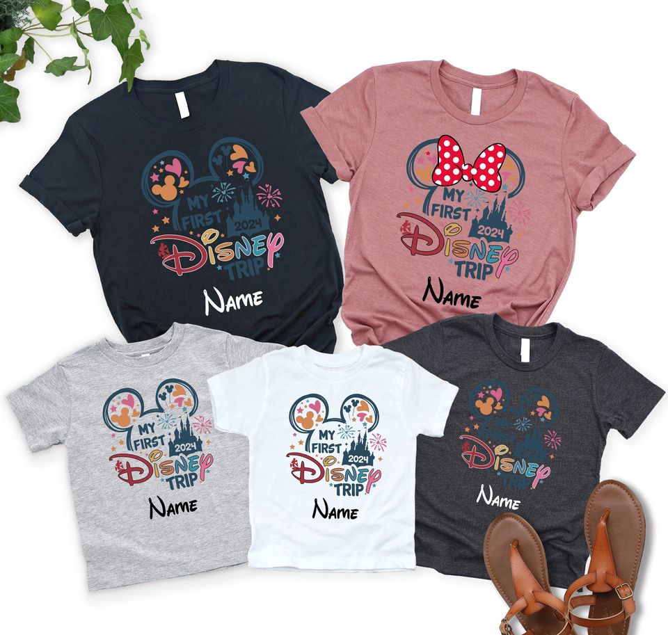 Custom Name My First Disney Trip 2024 Shirt, Personalized Disney Trip Shirt