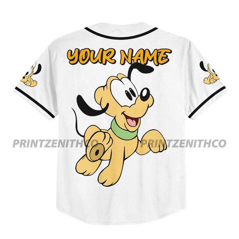 Personalize Disney Pluto Babi White, Disney Matching Baseball