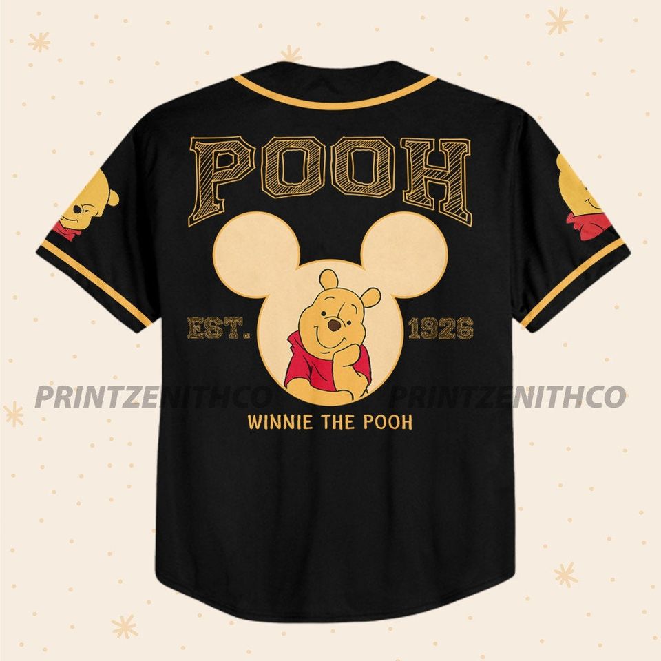 Personalize Disney Winnie The Pooh, Matching Baseball Jersey Custom Jersey