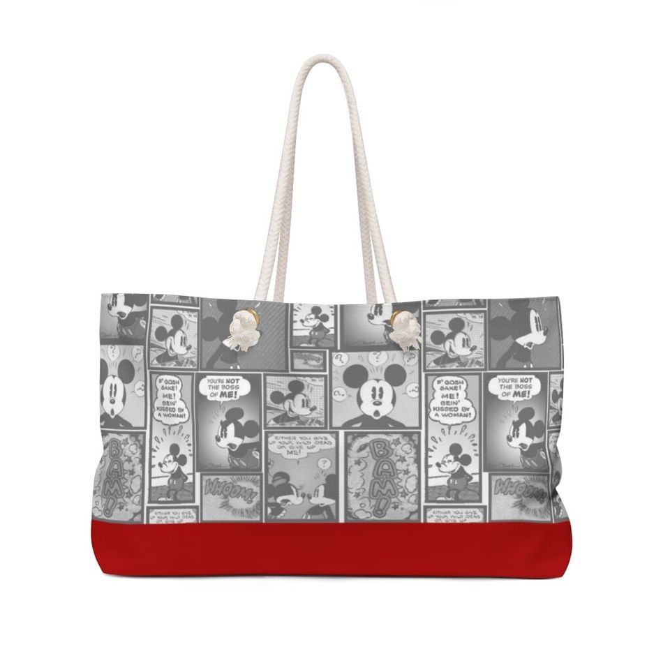 Disney Mickey Mouse Comics Weekender Bag, Disney Vacation Bag, Mickey Tote Bag