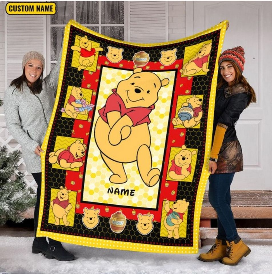 Personalized Name Disney Pooh Blanket