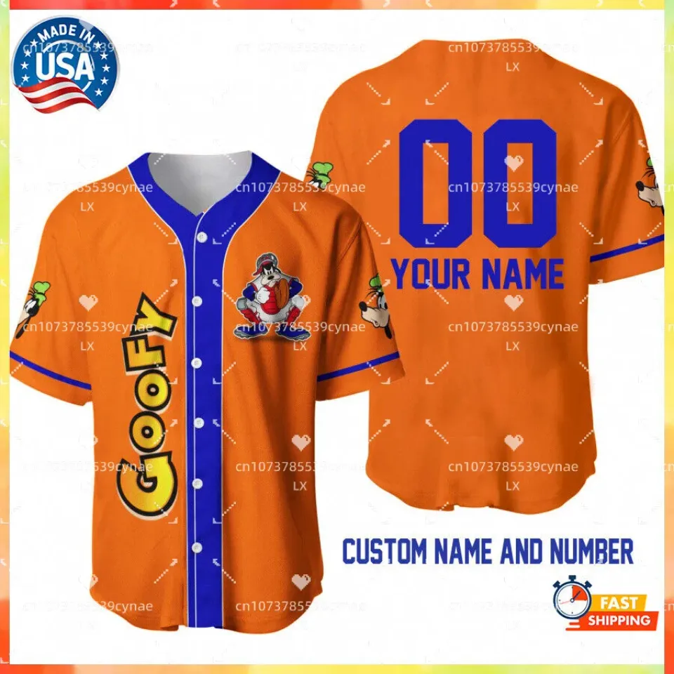Disney Goofy Baseball Jersey Summer Oversize Baseball Jersey