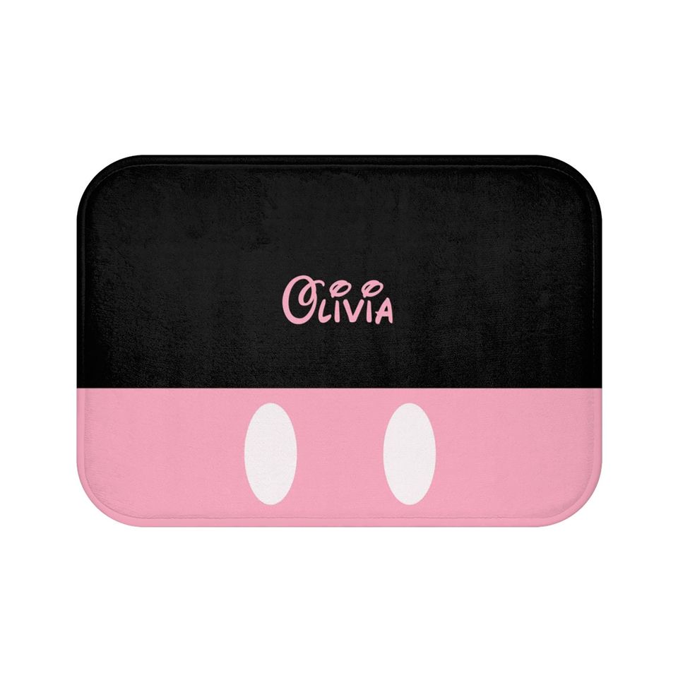 Personalized Minnie Mouse Disney Bath Mat, Disney Bathroom Decor