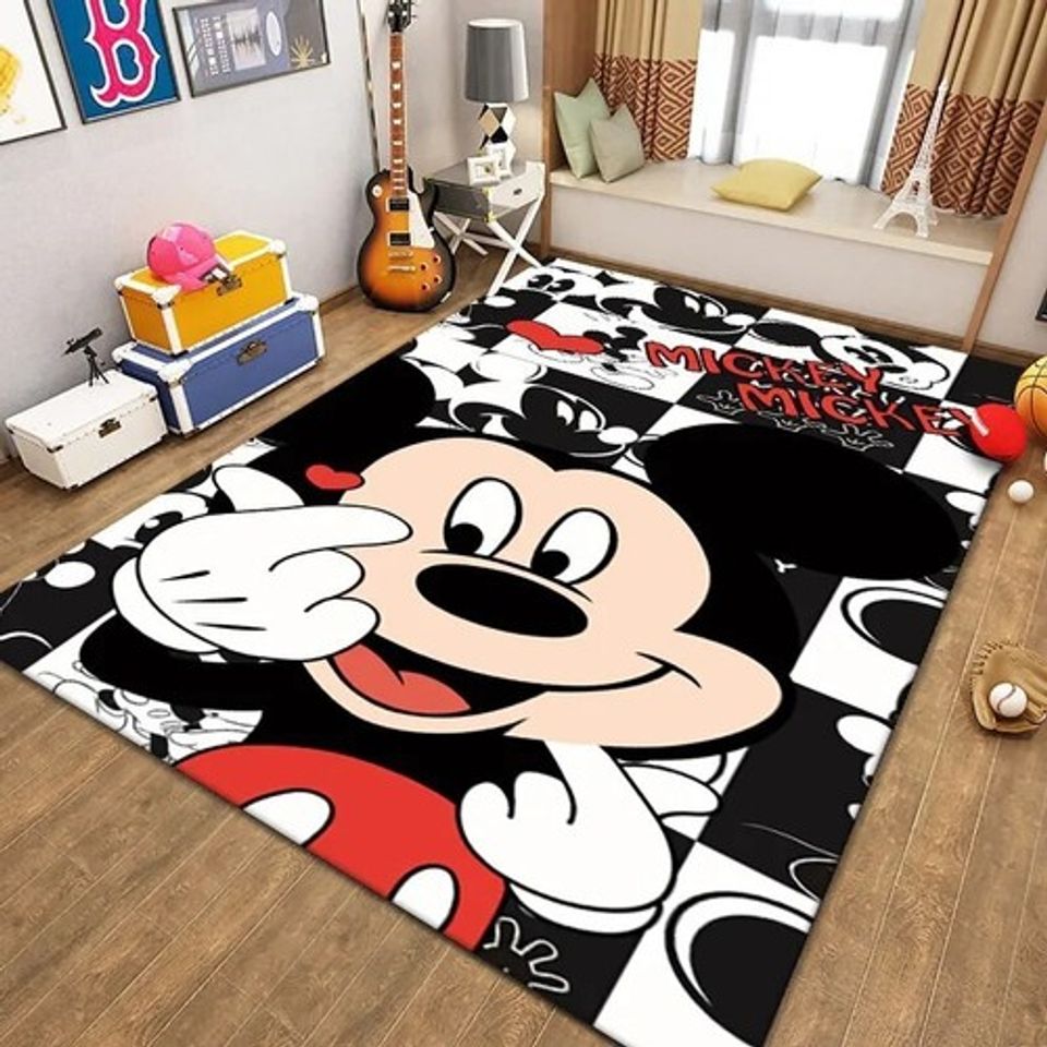 Mickey Mouse Disney Rug, Cartoon Home Decor
