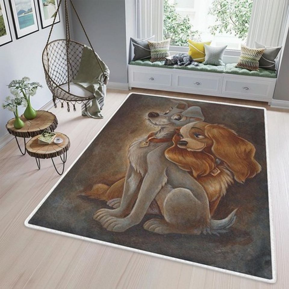 Lady And The Tramp Disney Rug, Cartoon Home Decor