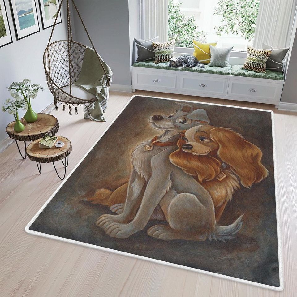Lady And The Tramp Disney Rug, Cartoon Home Decor