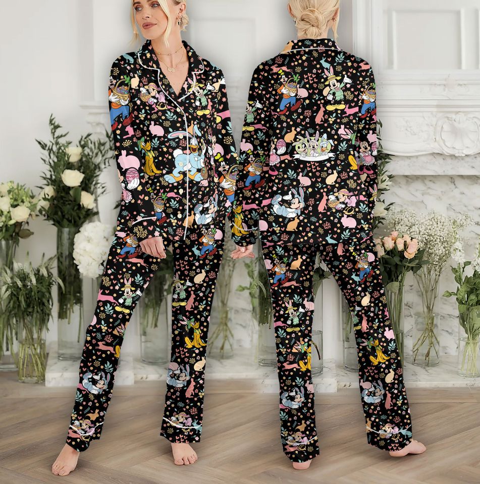 Happy Disney Easter Pajamas Easter Bunny Adult Pajamas Sets