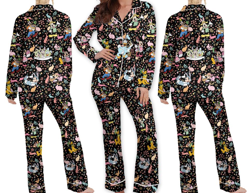Happy Disney Easter Pajamas Easter Bunny Adult Pajamas Sets