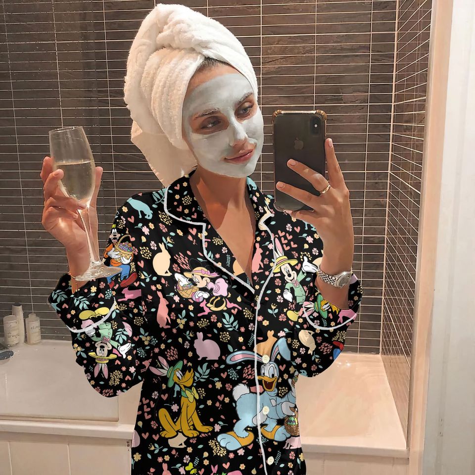 Happy Disney Easter Pajamas Easter Bunny Adult Pajamas Sets