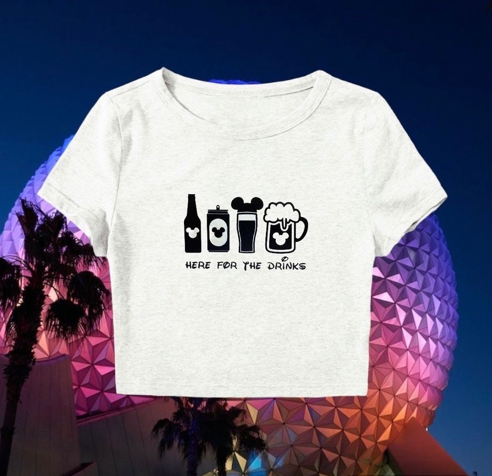 Here for the Drinks - Disney Epcot Inspired Crop Top Tank