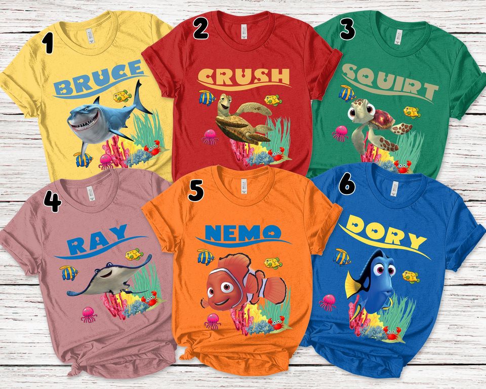Finding Nemo & Dory Disney Character Tee - Fun Shirt for Kids & Adults