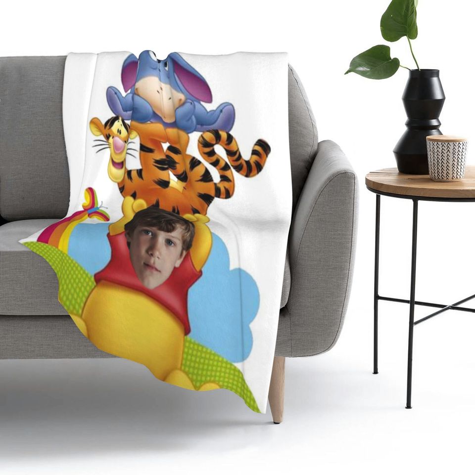 Personalized Disney Winnie the Pooh Throw Blanket, Custom Photo