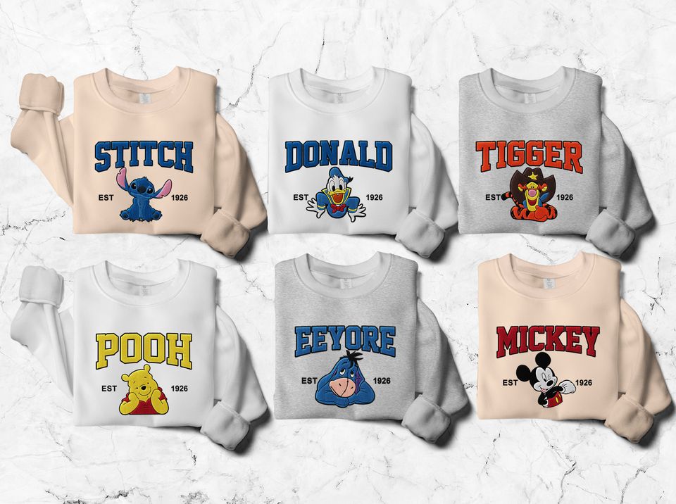 Custom Character Disney Donald Embroidered Sweatshirt