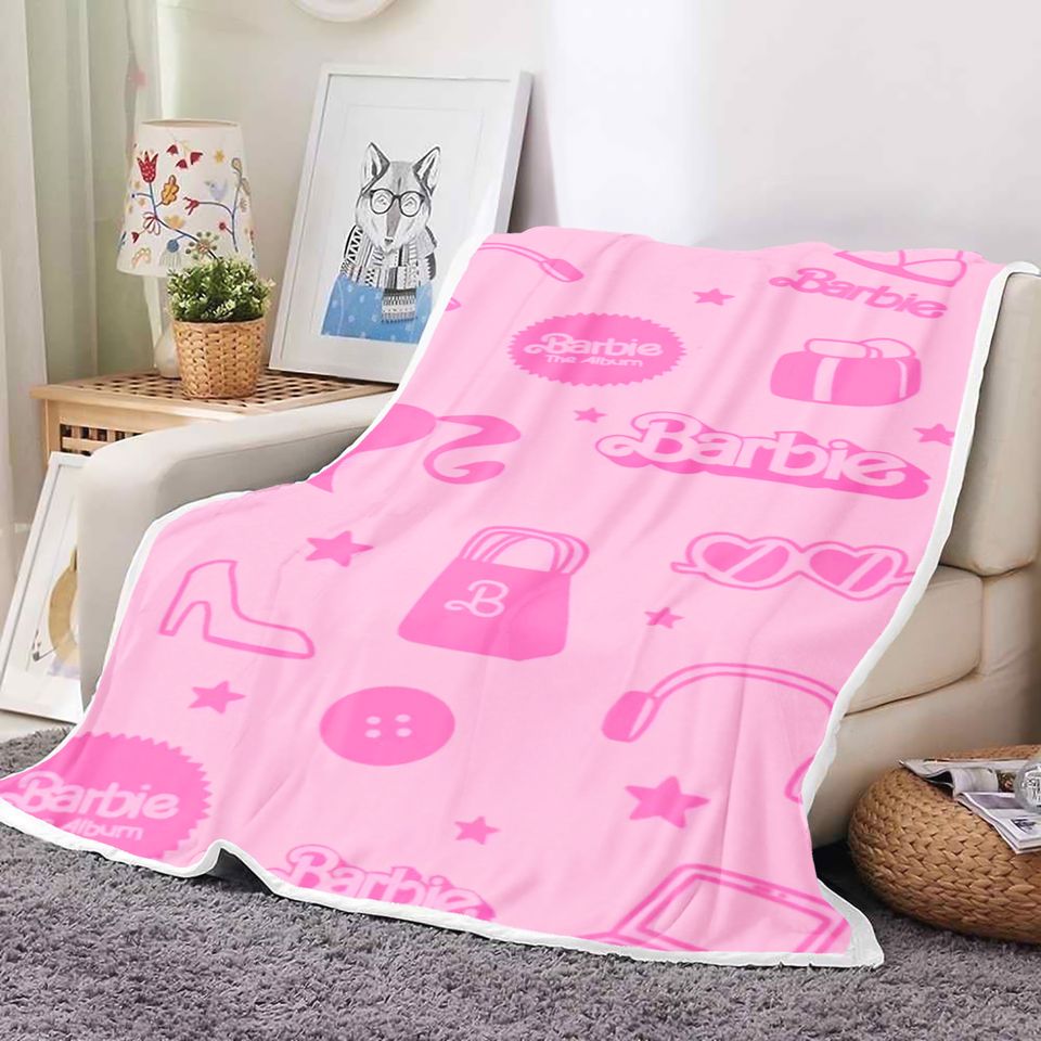 Barbie Princess Disney Flannel Pink Fleece Blankets