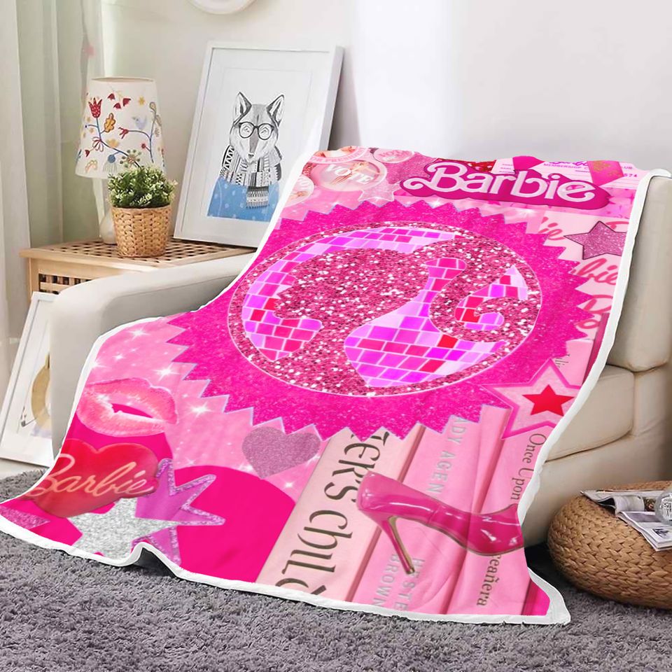 Barbie Princess Disney Flannel Pink Fleece Blankets