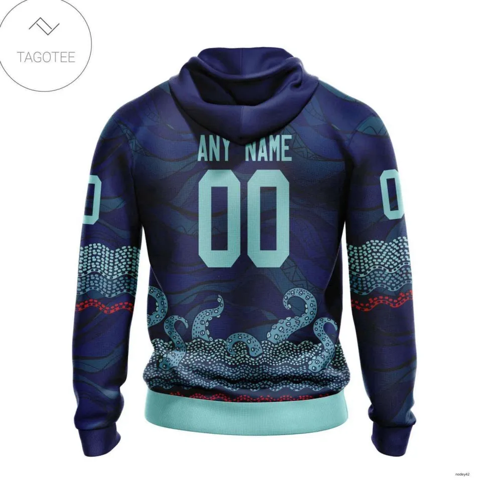 Personalized Seattle Kraken Hoodie Native American Pattern Pullover Xmas Gift