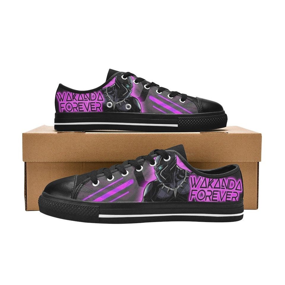 Black Panther Low Top Shoes Sneakers Disney Low Top Shoes Sneakers