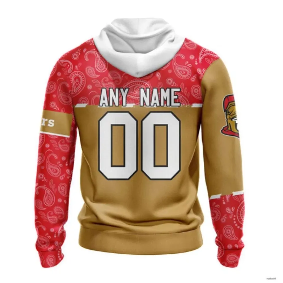 Personalized Ottawa Senators Hoodie Pullover Paisley Hockey Team