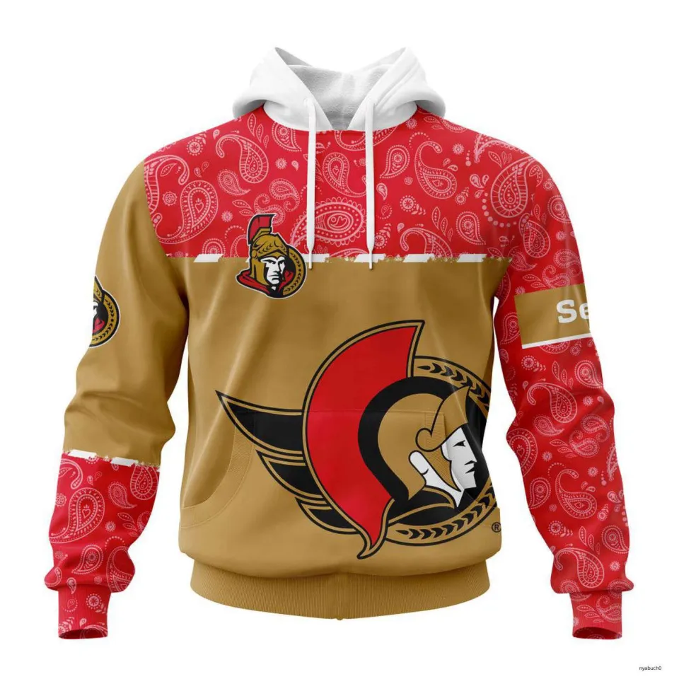 Personalized Ottawa Senators Hoodie Pullover Paisley Hockey Team