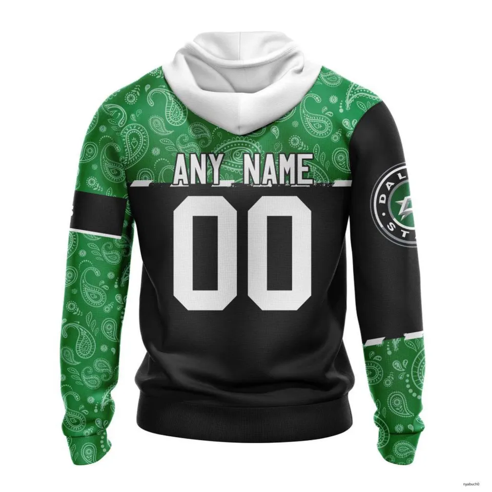 Personalized Dallas Stars Hoodie Pullover Paisley Pattern Hockey Team