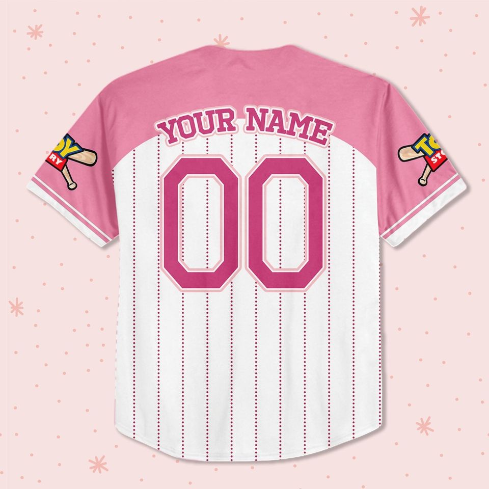 Custom Toy Story Lotso Pink, Personalized Text Jersey, Disney Baseball Jersey