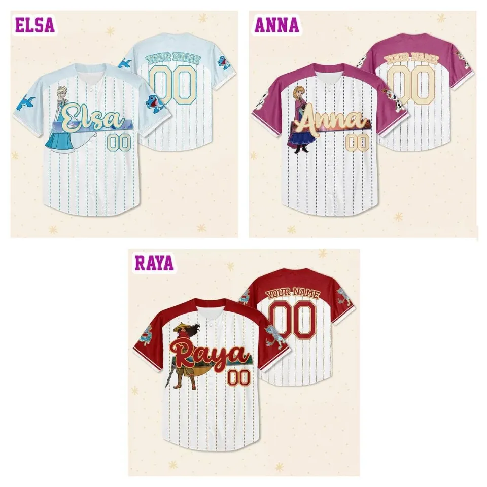 Custom Disney Princess Jersey Collection, Custom Name Disney Game Day Jersey