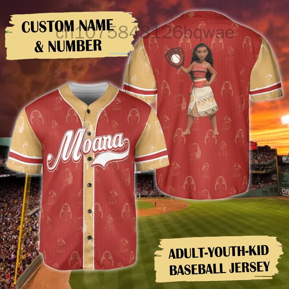 Summer New Disney Moana Princess Baseball Jersey