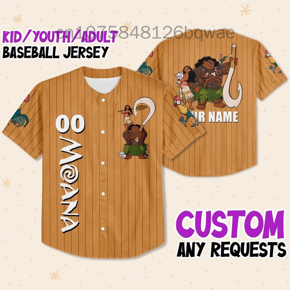 Summer New Disney Moana Princess Baseball Jersey