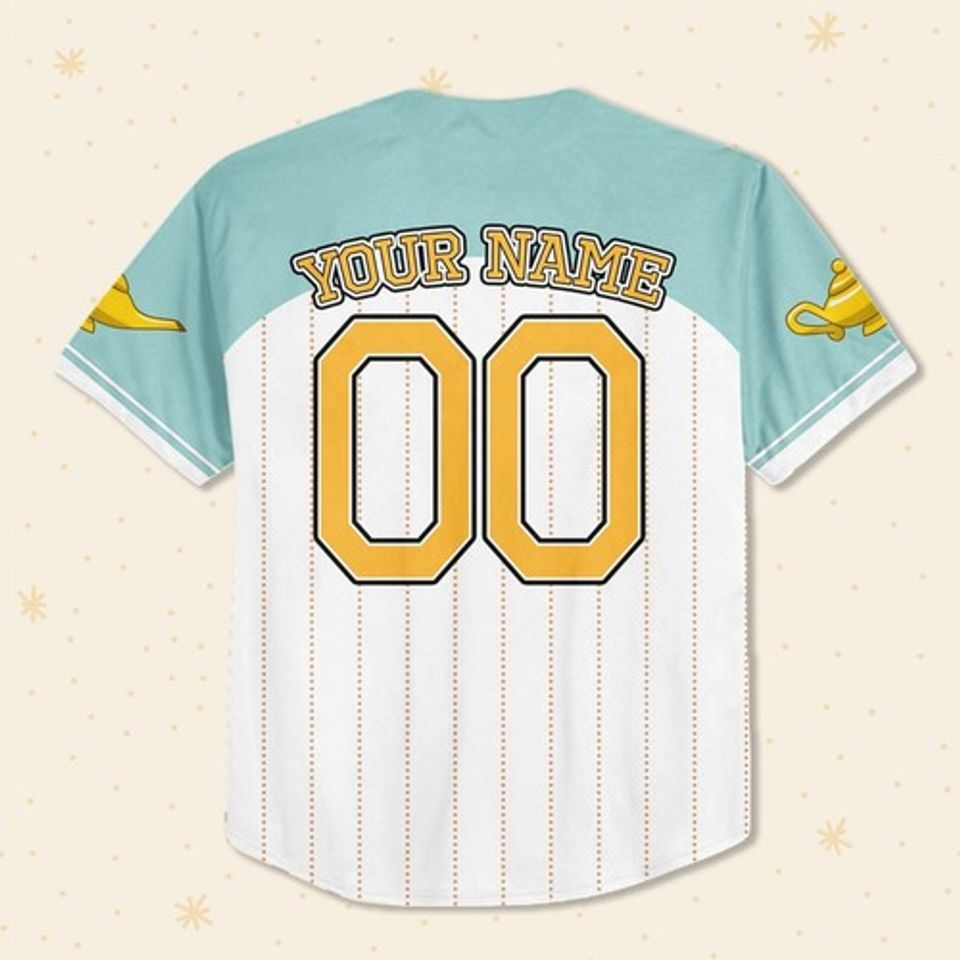Custom Disney Princess Jasmine Aladdin, Custom Name Disney Game Baseball Jersey