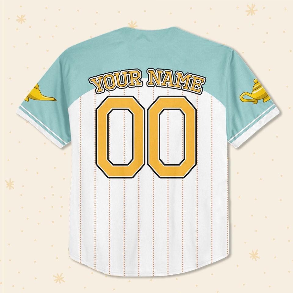 Custom Disney Princess Jasmine Aladdin, Custom Name Disney Game Baseball Jersey