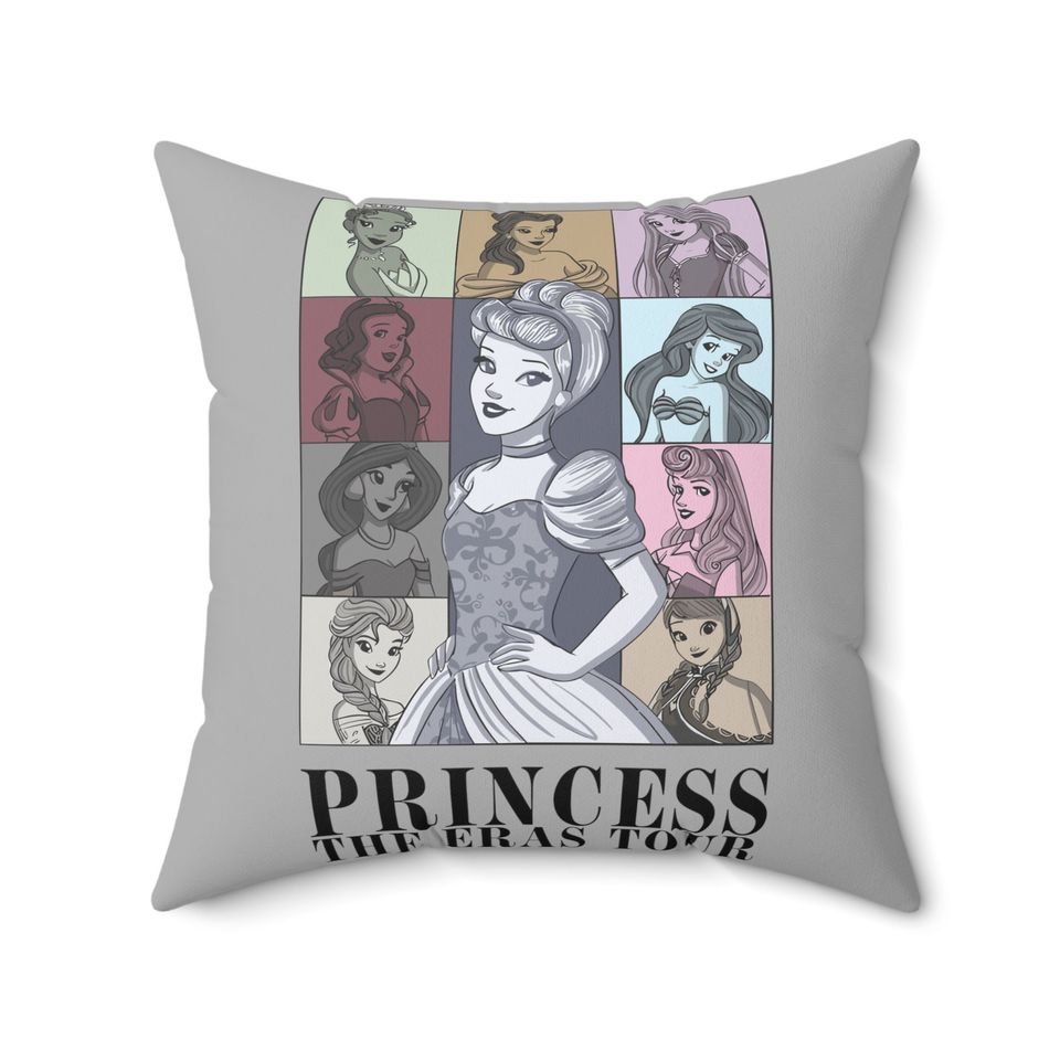 Disney Princess Eras Tour Spun Polyester Square Pillow