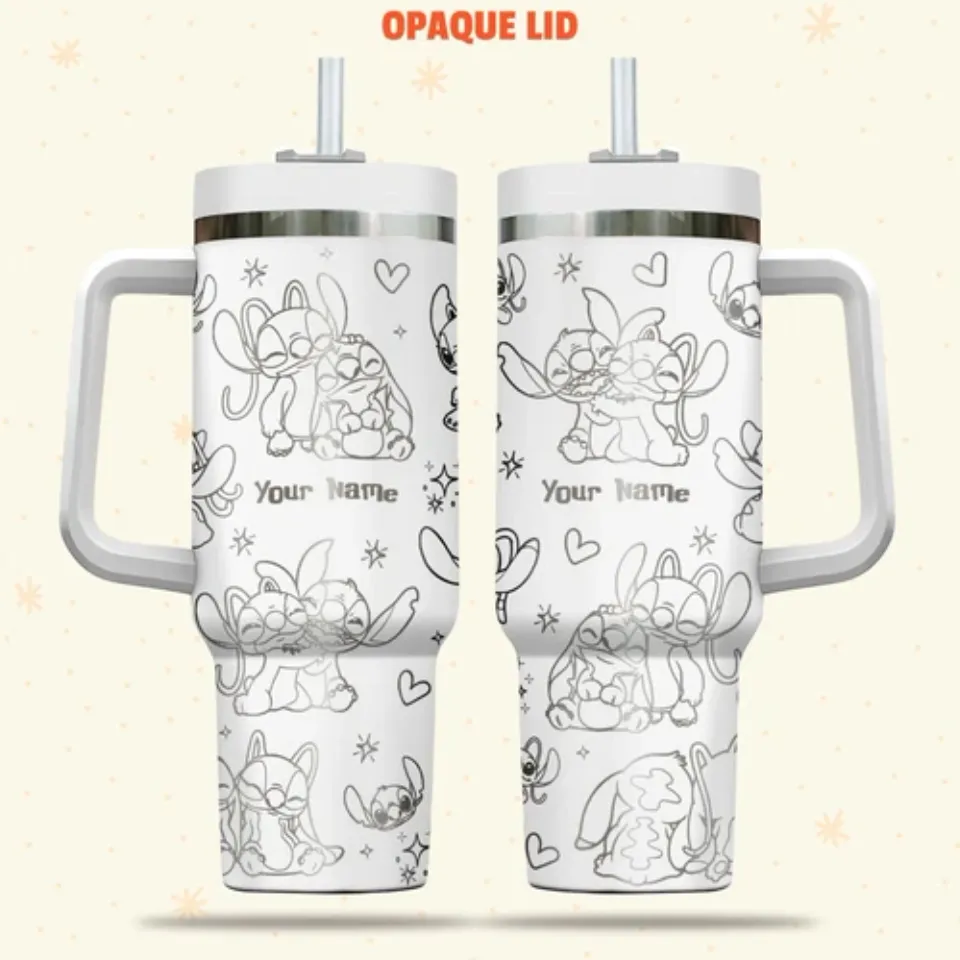 Custom Disney Stitch and Angel Lover Tumbler