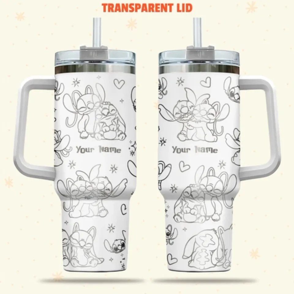 Custom Disney Stitch and Angel Lover Tumbler