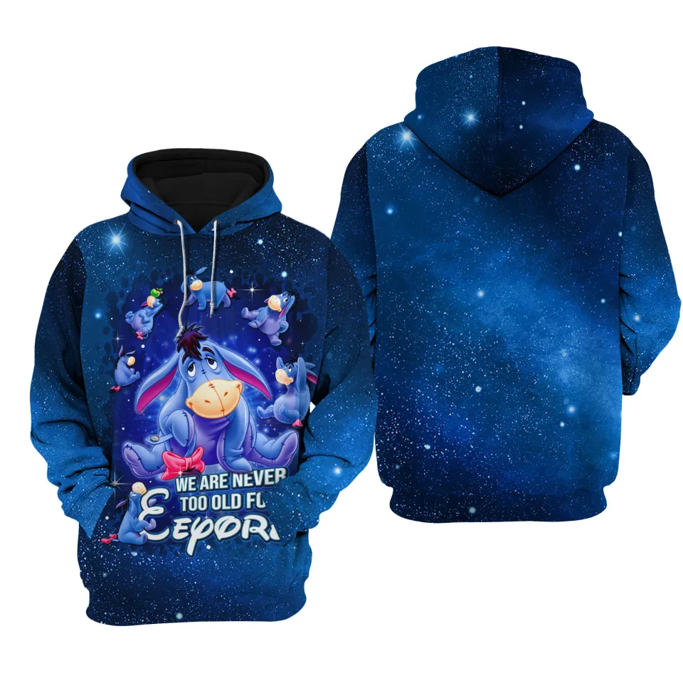 New Eeyore Donkey Raglan Disney Cartoon Graphic 3D Hoodie