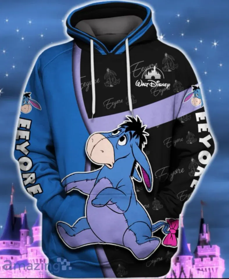 New Eeyore Donkey Raglan Disney Cartoon Graphic 3D Hoodie