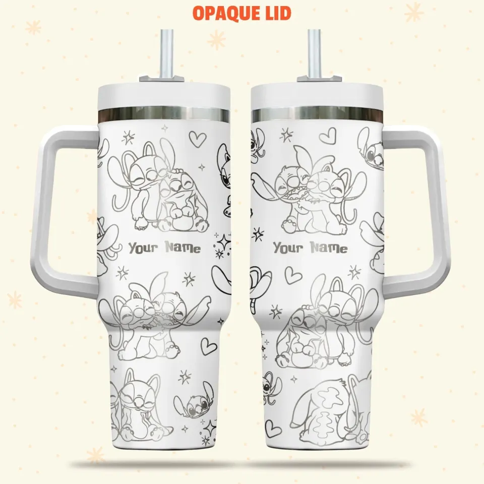 Custom Disney Stitch and Angel Lover Tumbler