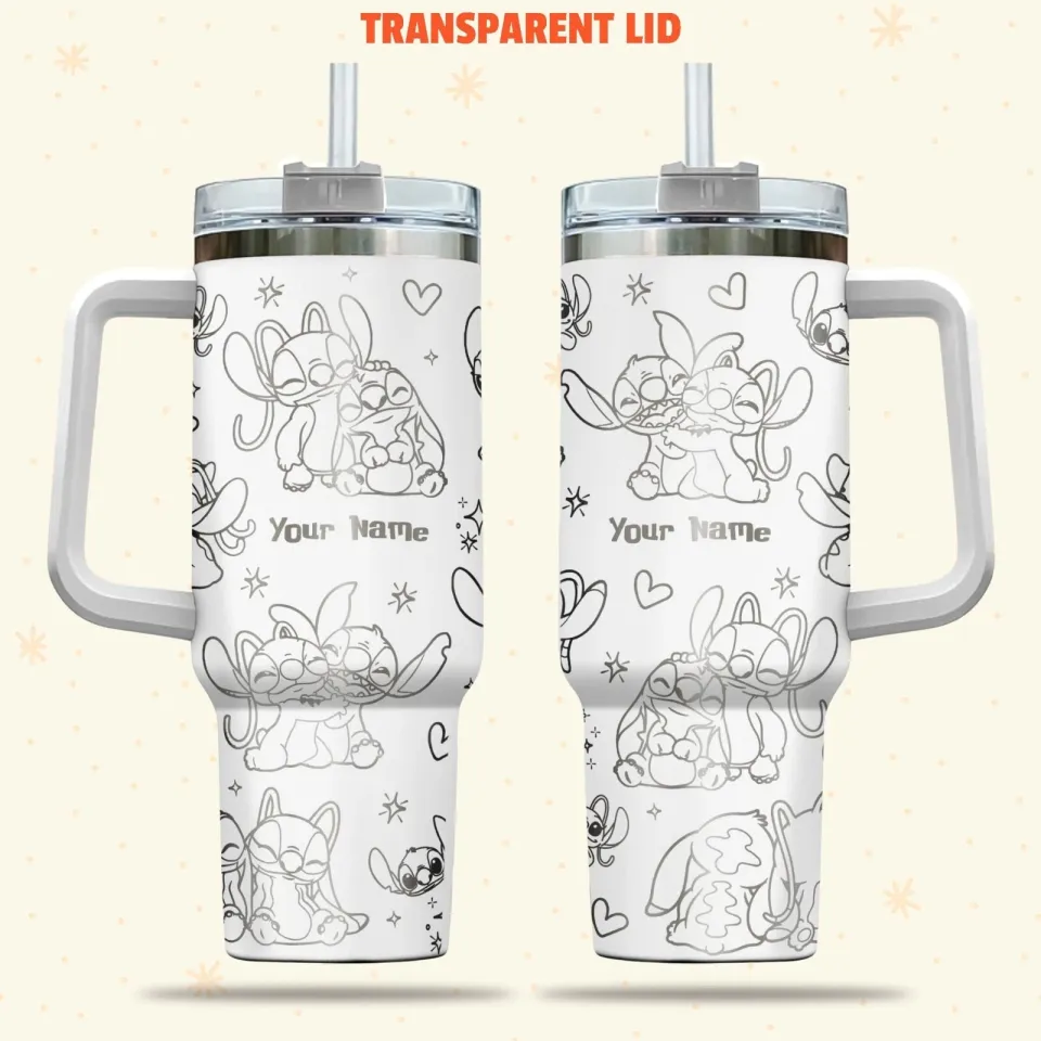 Custom Disney Stitch and Angel Lover Tumbler
