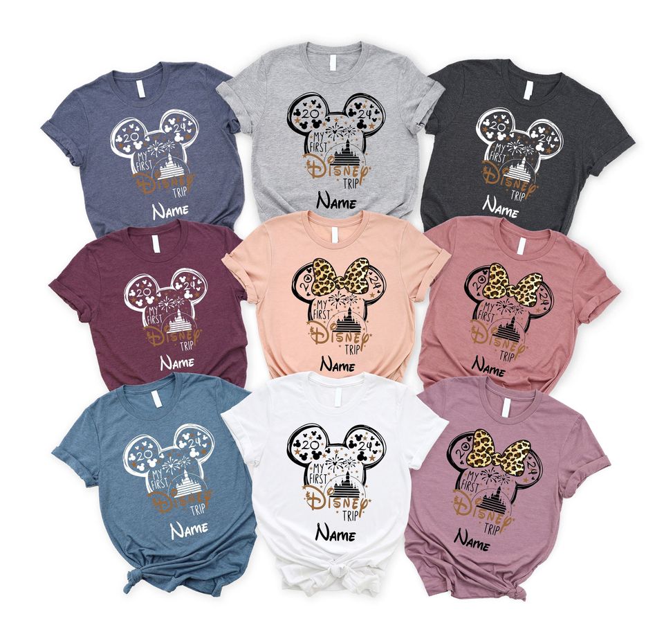 Custom Name My First Disney Trip 2024 Shirt, Personalized Disney Vacation Shirt