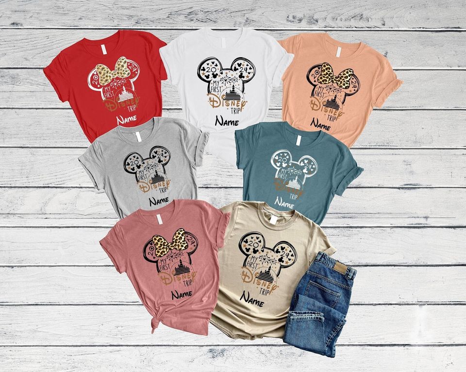 Custom Name My First Disney Trip 2024 Shirt, Personalized Disney Vacation Shirt