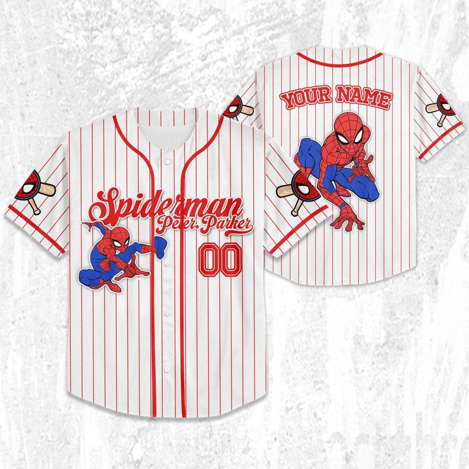 Custom Disney Spiderman Spiderverse Peter Parker Baseball Jersey