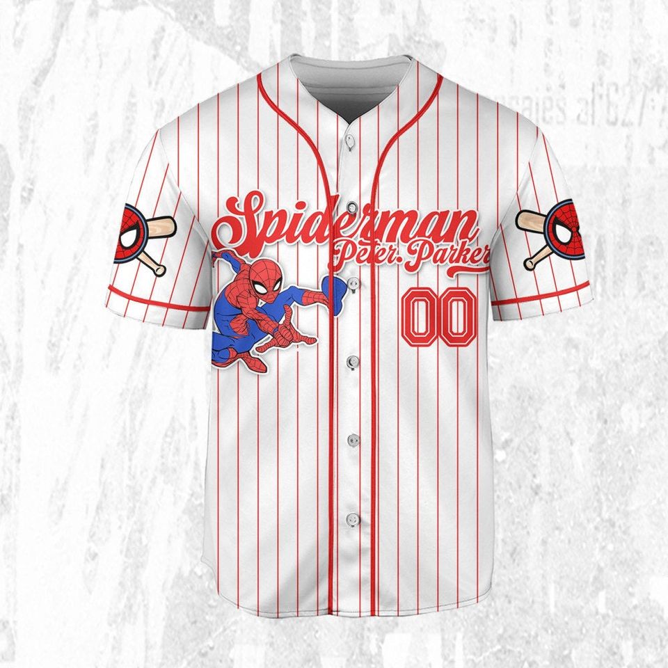 Custom Disney Spiderman Spiderverse Peter Parker Baseball Jersey