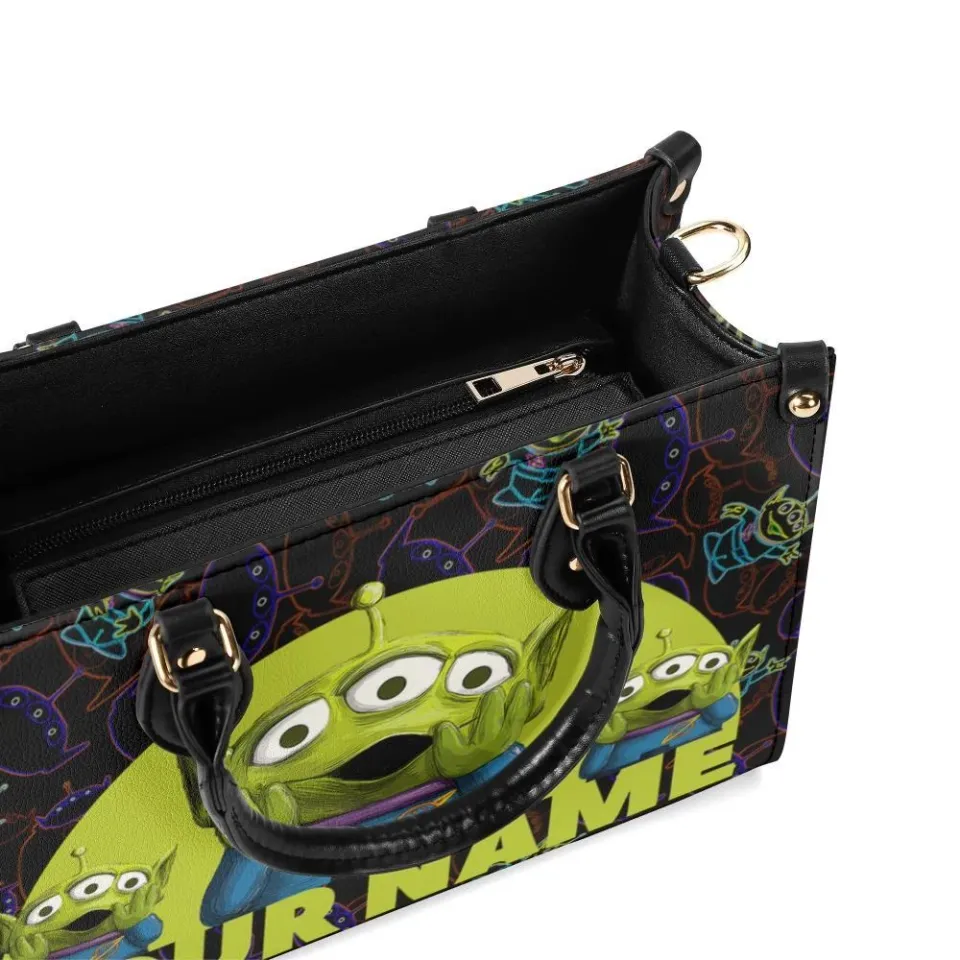 Personalized Aliens Toy Story Leather Handbag, Disney Leather