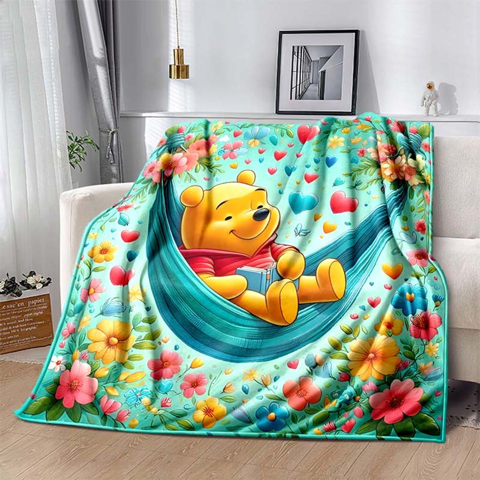 6 Size Warm Soft Disney Winnie The Pooh Print Blanket Fluffy Throw Blanket