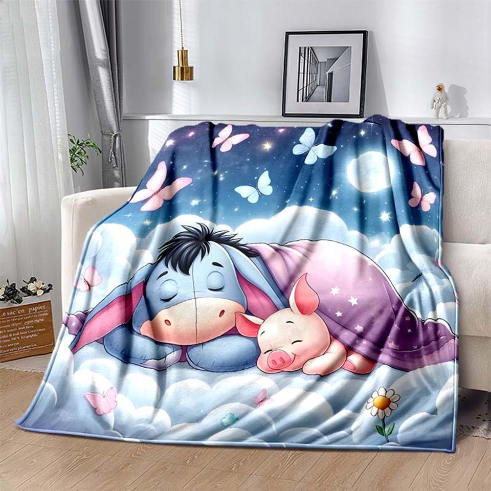 6 Size Warm Soft Disney Winnie The Pooh Print Blanket Fluffy Throw Blanket