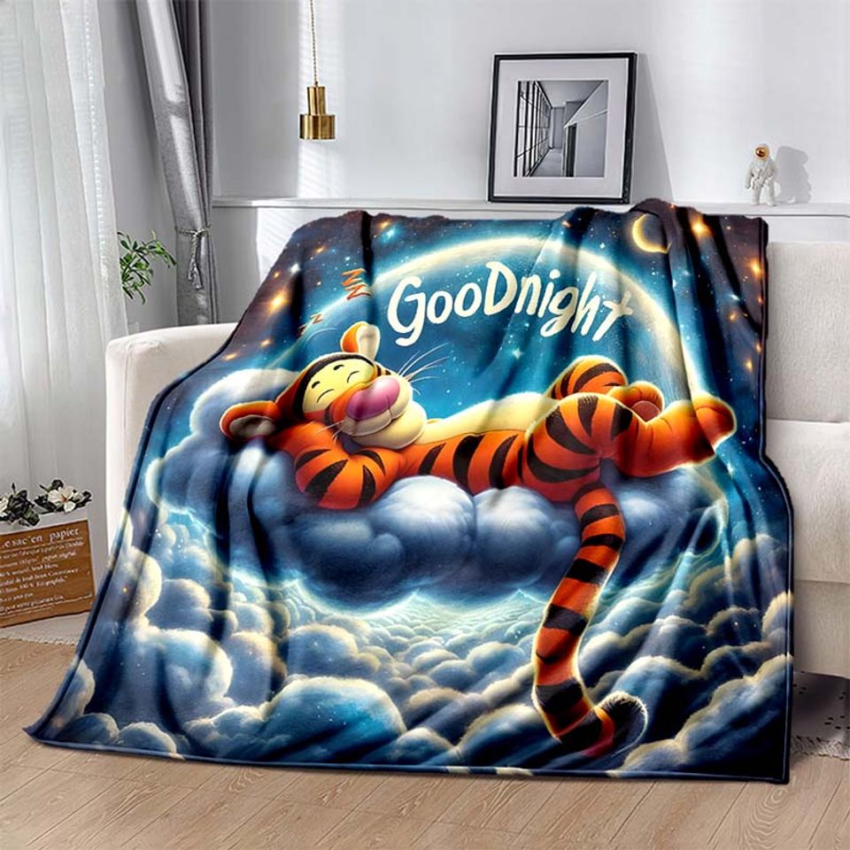 6 Size Warm Soft Disney Winnie The Pooh Print Blanket Fluffy Throw Blanket