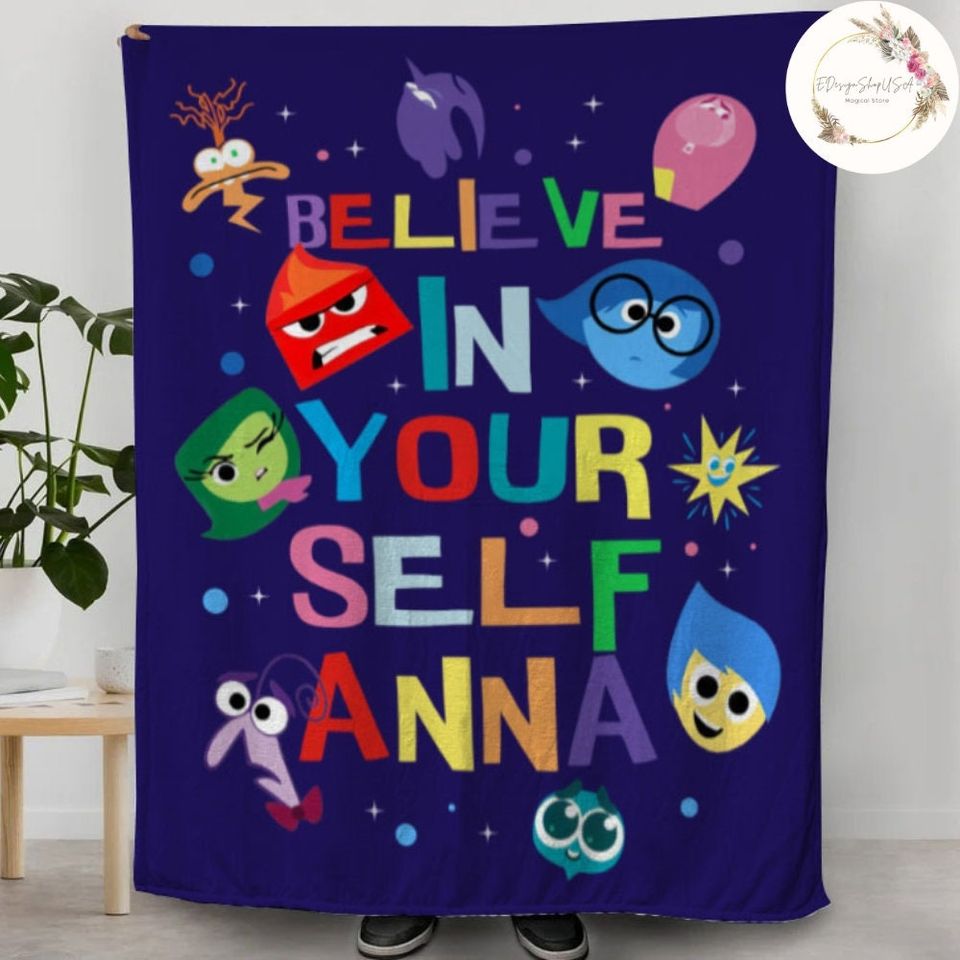 Personalized Disney Pixar Inside Out Blanket, Inside Out 2 Movie 2024 Blanket